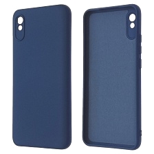 Чехол накладка NANO для XIAOMI Redmi 9A, силикон, бархат, цвет синий кобальт Чехол накладка NANO для XIAOMI Redmi 9A, силикон, бархат, цвет синий кобальт