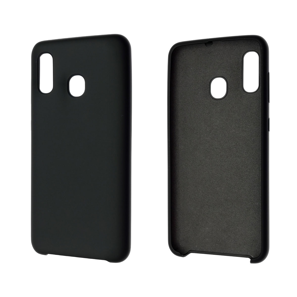 Чехол накладка Silicon Cover для SAMSUNG Galaxy A20 (SM-A205), A30 (SM-A305), силикон, бархат, цвет черный. Чехол накладка Silicon Cover для SAMSUNG Galaxy A20 (SM-A205), A30 (SM-A305), силикон, бархат, цвет черный.