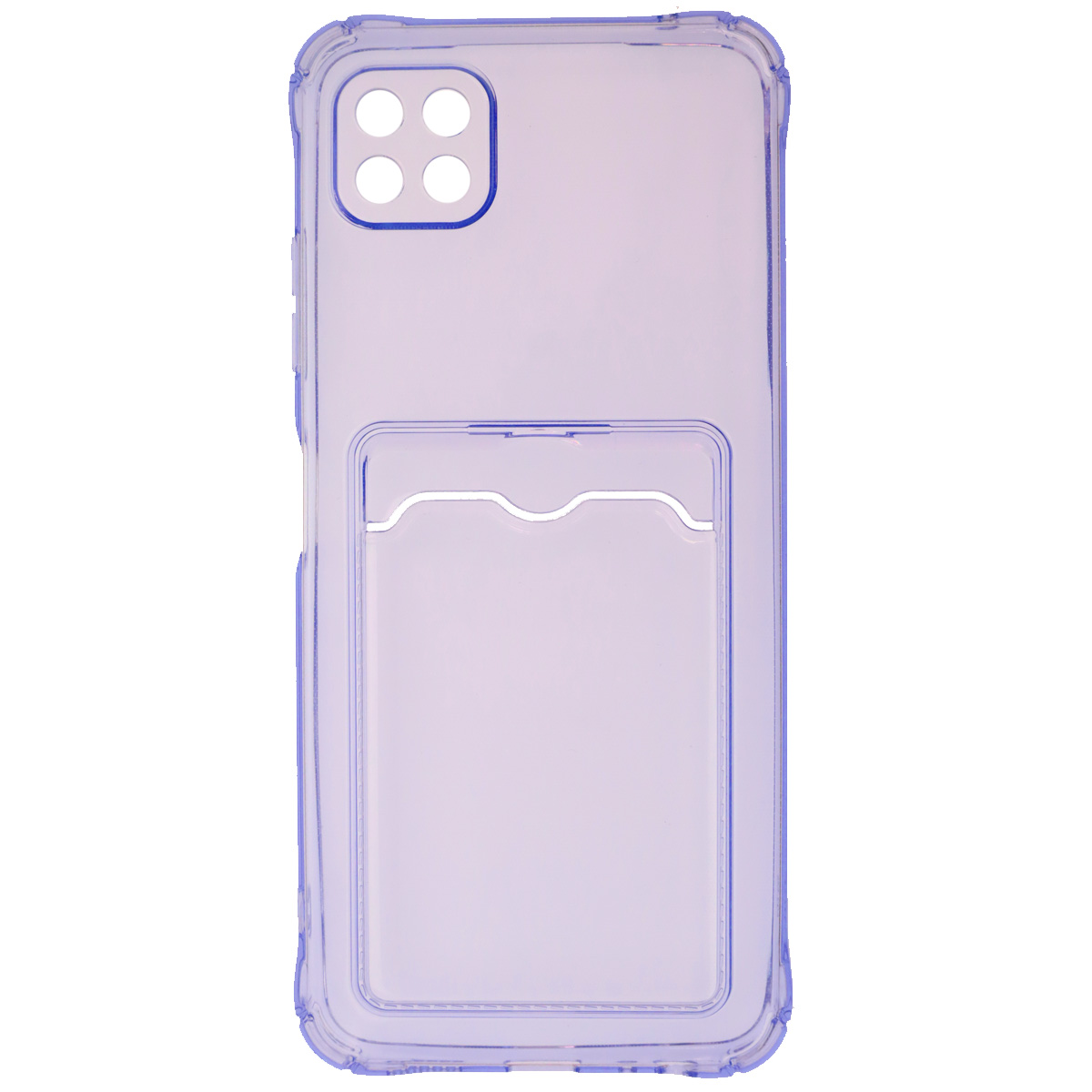 Чехол накладка для SAMSUNG Galaxy A22s 5G (SM-A226B), силикон, отдел для карт, цвет прозрачно сиреневый Чехол накладка для SAMSUNG Galaxy A22s 5G (SM-A226B), силикон, отдел для карт, цвет прозрачно сиреневый