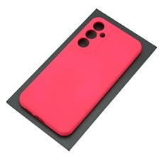Чехол накладка Silicon Cover для SAMSUNG Galaxy S23 FE, защита камеры, силикон, бархат, цвет фуксия
