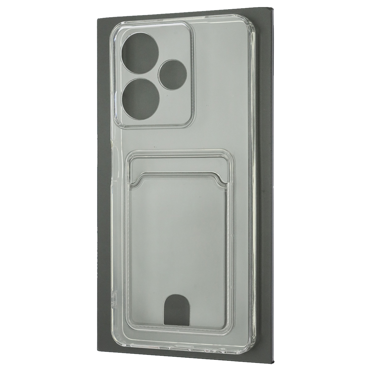 Чехол накладка CARD CASE для INFINIX Hot 30, силикон, отдел для карт, цвет прозрачный Чехол накладка CARD CASE для INFINIX Hot 30, силикон, отдел для карт, цвет прозрачный