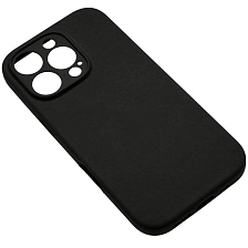 Чехол накладка Silicone Case для APPLE iPhone 16 Pro, силикон, защита камеры, бархат, цвет черный