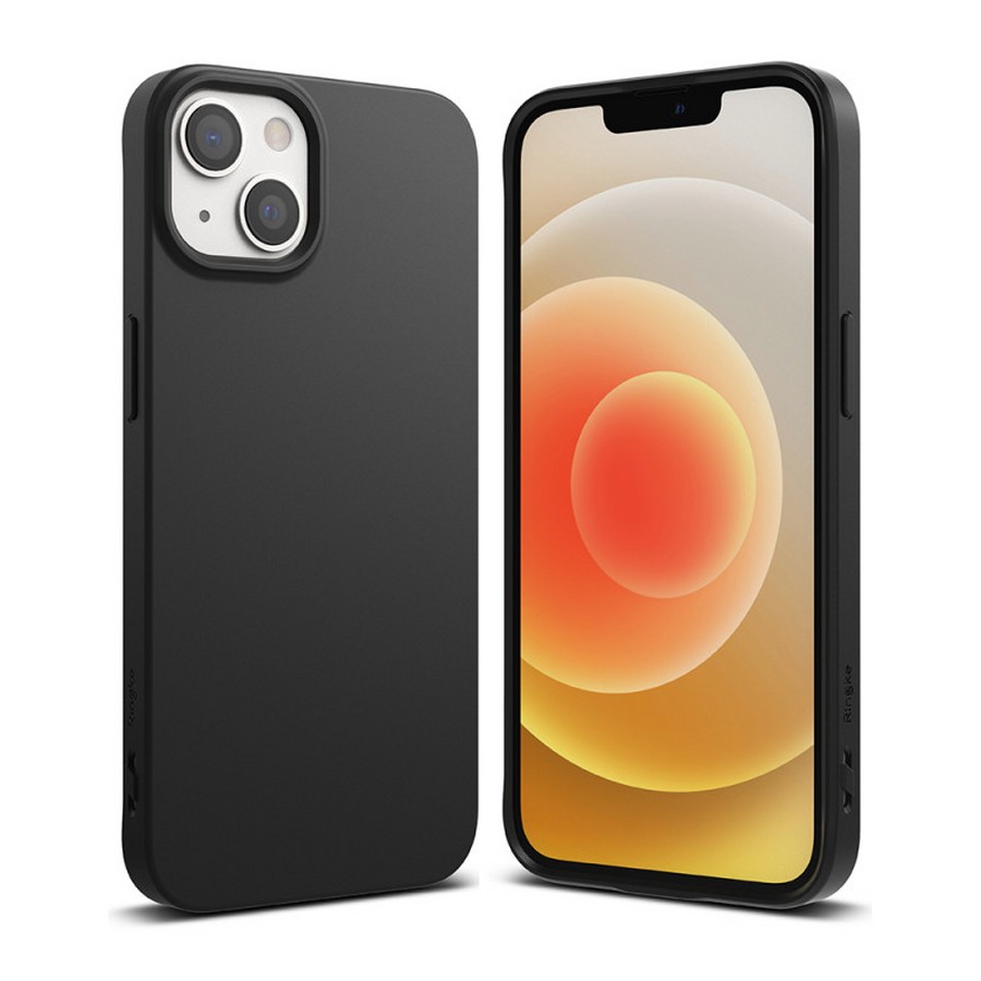 Чехол-накладка Silicone Case для Apple iPhone 14, L-ogo, бархатная подложка, цвет черный