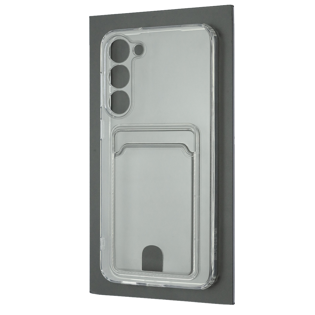 Чехол накладка CARD CASE для SAMSUNG Galaxy S23 Plus, защита камеры, силикон, отдел для карт, цвет прозрачный