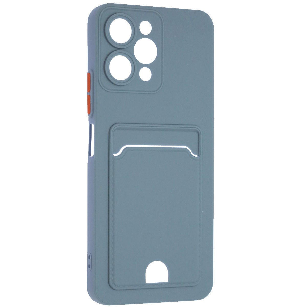 Чехол накладка BUTTON для XIAOMI Redmi 12 4G, защита камеры, силикон, отдел для карт, цвет космический серый