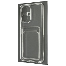 Чехол накладка CARD CASE для TECNO Camon 19, силикон, отдел для карт, цвет прозрачный