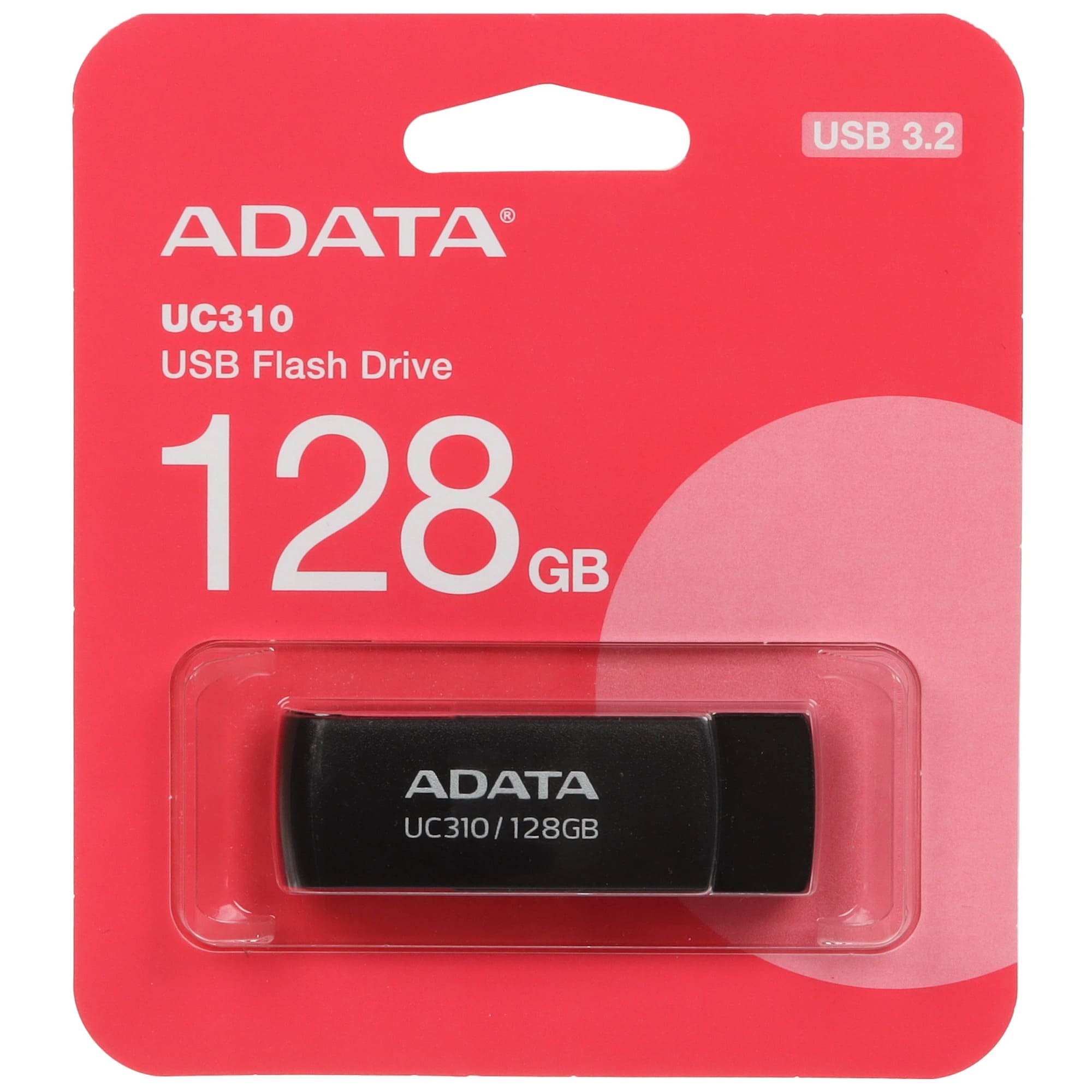 Память USB Flash A-Data UC310 [Type-A, 3.2 Gen 1, 128 Gb, пластик], цвет черный