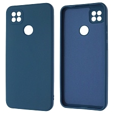 Чехол накладка для XIAOMI Redmi 9C, Redmi 10A, силикон, бархат, цвет темно синий