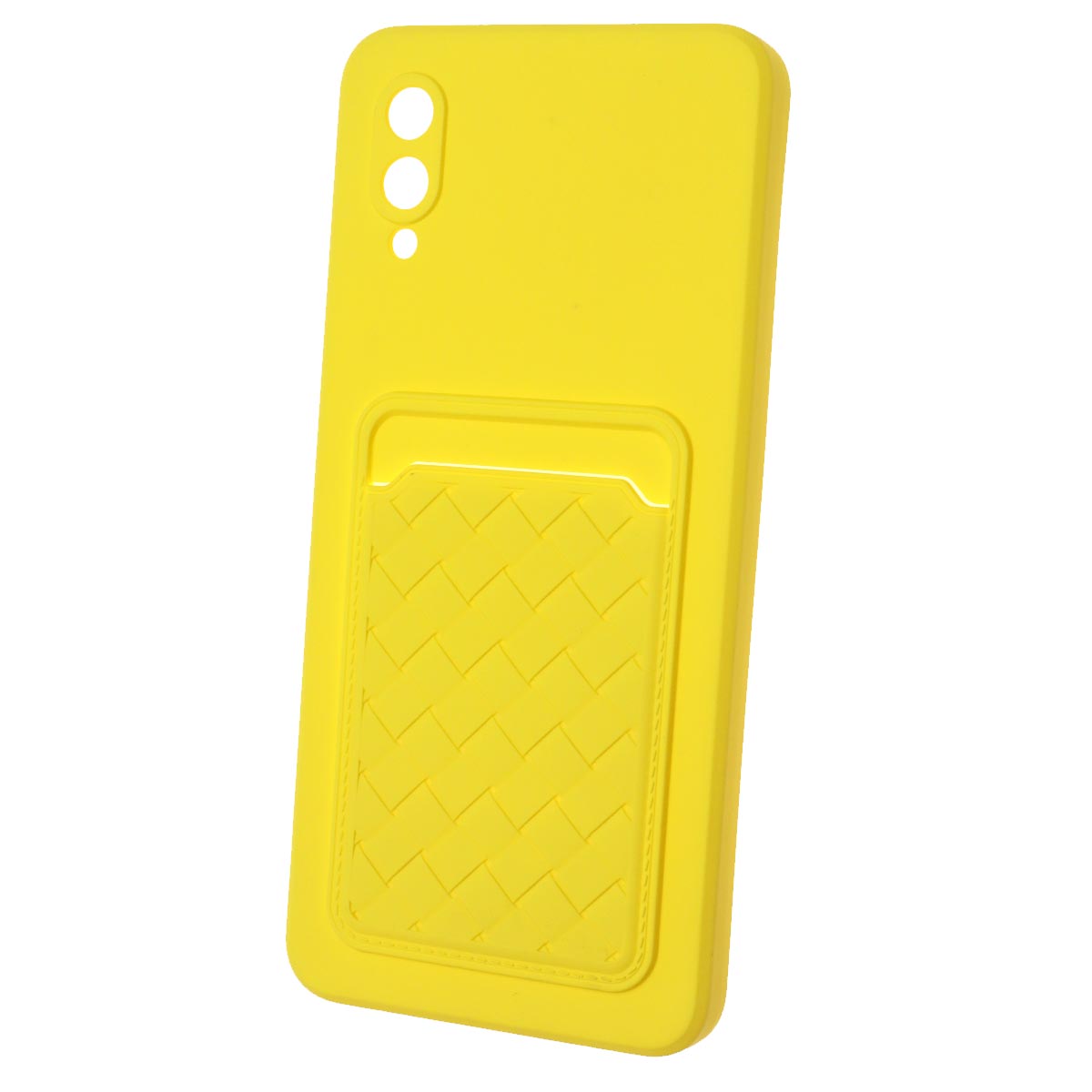 Чехол накладка CARD CASE для SAMSUNG Galaxy A02 (SM-A022), силикон, отдел для карт, цвет желтый Чехол накладка CARD CASE для SAMSUNG Galaxy A02 (SM-A022), силикон, отдел для карт, цвет желтый