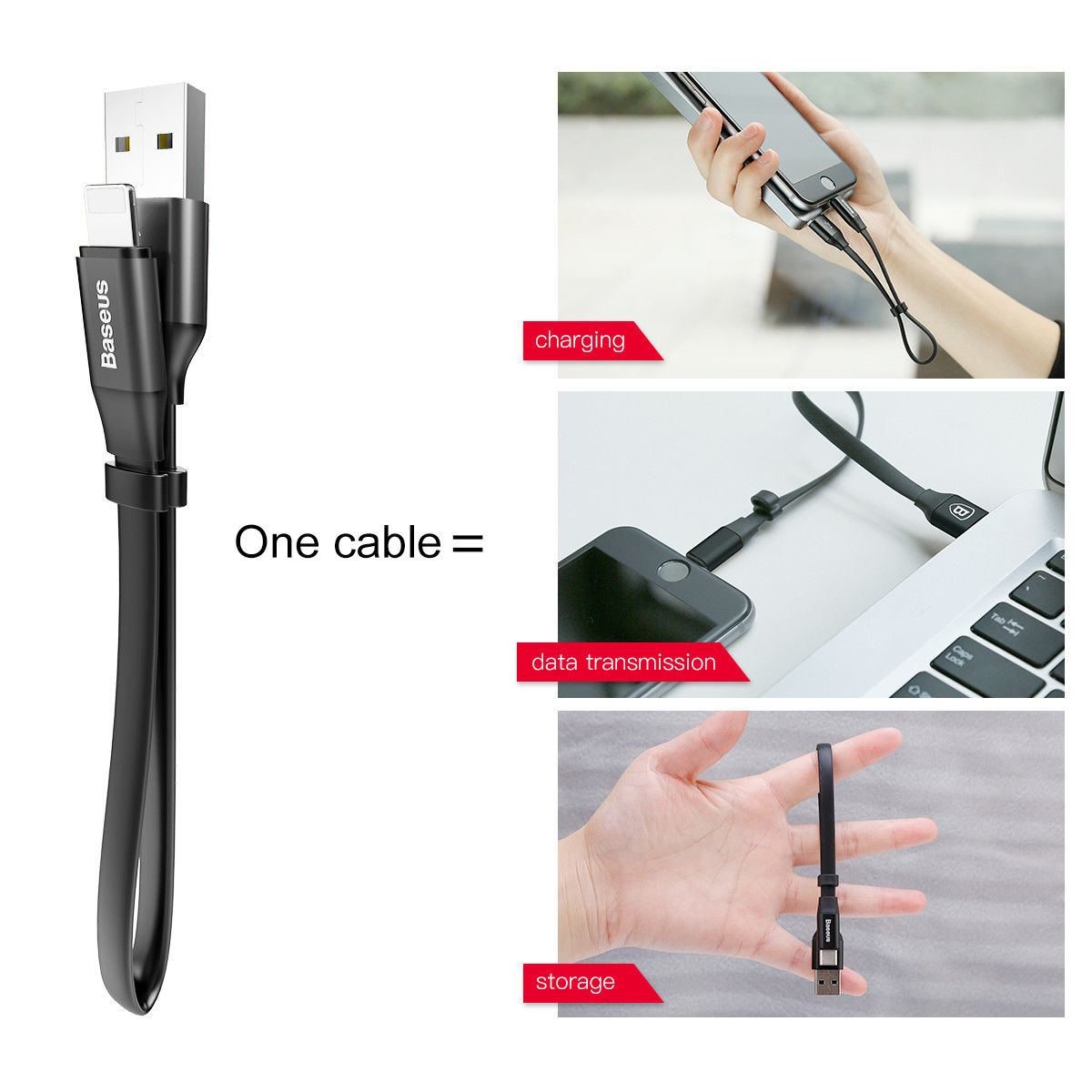 Baseus CALMBJ-B01 USB Дата-кабель два в одном Portable Cable (Android/iOS) 15 см, цвет чёрный. Baseus CALMBJ-B01 USB Дата-кабель два в одном Portable Cable (Android/iOS) 15 см, цвет чёрный.