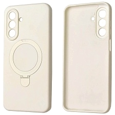Чехол накладка Revole Mix для SAMSUNG Galaxy A17, A26 5G, силикон, бархат, кольцо держатель, цвет белый