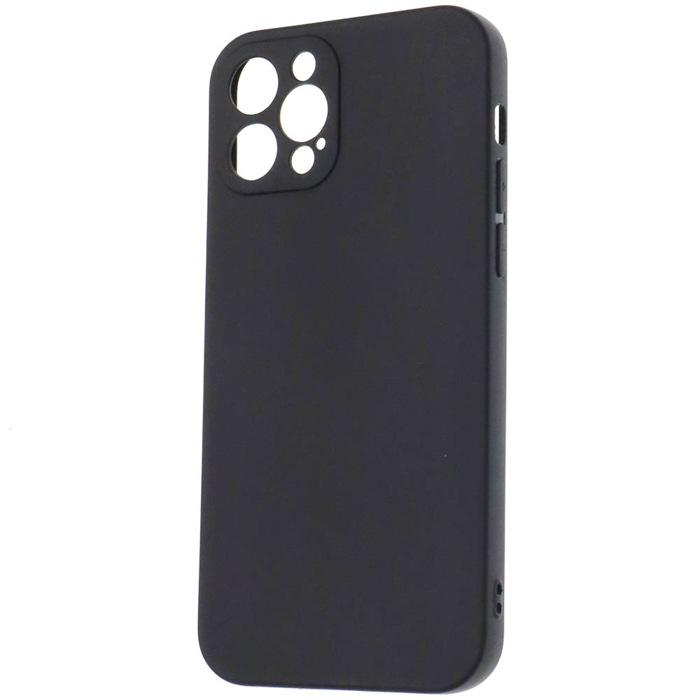 Чехол накладка для APPLE iPhone 12 Pro, силикон, защита камеры, цвет черный