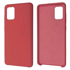Чехол накладка Silicon Cover для SAMSUNG Galaxy A71 (SM-A715), силикон, бархат, цвет красная роза Чехол накладка Silicon Cover для SAMSUNG Galaxy A71 (SM-A715), силикон, бархат, цвет красная роза