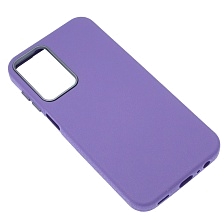 Чехол накладка для SAMSUNG Galaxy A15, силикон, пластик, текстура кожи, бархат, цвет сиреневый