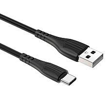 Кабель BOROFONE BX37 Wieldy USB Type C, 3A, длина 1 метр, силикон, цвет черный Кабель BOROFONE BX37 Wieldy USB Type C, 3A, длина 1 метр, силикон, цвет черный