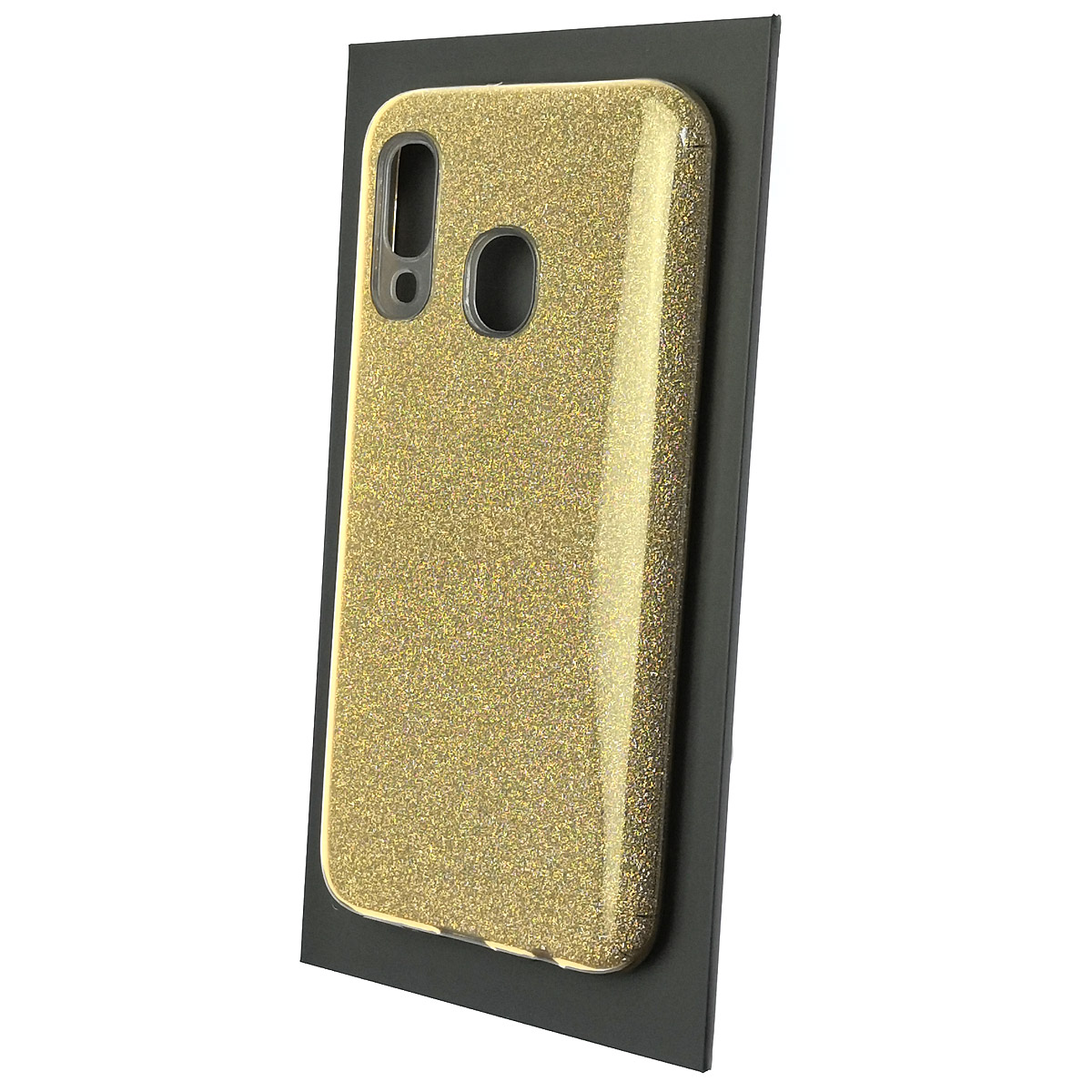 Чехол накладка Shine для SAMSUNG Galaxy A40 (SM-A405), силикон, блестки, цвет золотистый Чехол накладка Shine для SAMSUNG Galaxy A40 (SM-A405), силикон, блестки, цвет золотистый