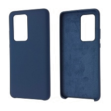 Чехол накладка Silicon Cover для HUAWEI P40 Pro (ELS-NX9), силикон, бархат, цвет синий кобальт. Чехол накладка Silicon Cover для HUAWEI P40 Pro (ELS-NX9), силикон, бархат, цвет синий кобальт.