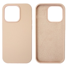 Чехол накладка Silicon Case для APPLE iPhone 14 Pro (6.1"), силикон, бархат, цвет розовый песок Чехол накладка Silicon Case для APPLE iPhone 14 Pro (6.1"), силикон, бархат, цвет розовый песок