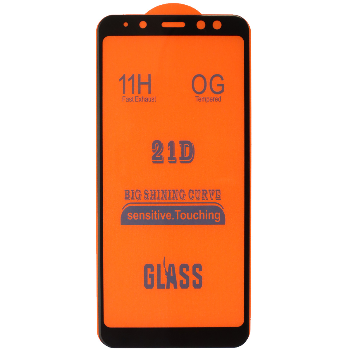 Защитное стекло 21D для SAMSUNG Galaxy A6 2018 (SM-A600), J6 2018 (SM-J600), цвет окантовки черный