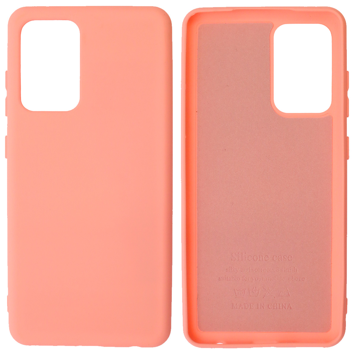 Чехол накладка Silicon Сover для SAMSUNG Galaxy A52 (SM-A525F), силикон, бархат, цвет нежно розовый