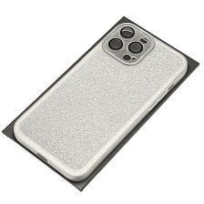 Чехол накладка Shine для APPLE iPhone 13 Pro Max, силикон, блестки, защита камеры, цвет серебристый Чехол накладка Shine для APPLE iPhone 13 Pro Max, силикон, блестки, защита камеры, цвет серебристый