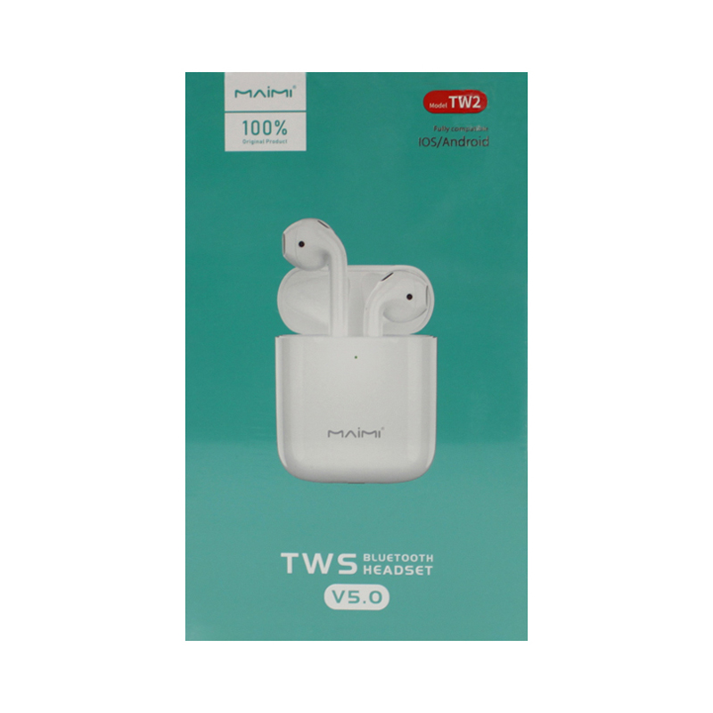 Гарнитура (наушники с микрофоном) беспроводная, MAIMI TW2 Bluetooth 5.0, цвет белый Гарнитура (наушники с микрофоном) беспроводная, MAIMI TW2 Bluetooth 5.0, цвет белый