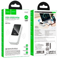 Мобильный беспроводной 4G Wi-Fi роутер HOCO HI42, Wi-Fi 6 2.4G, скорость до 150 Мб/с, цвет белый