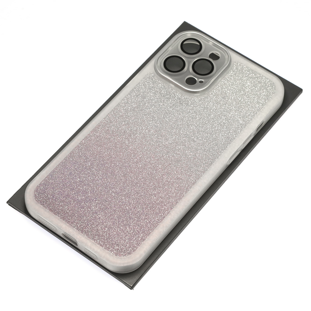 Чехол накладка Shine для APPLE iPhone 12 Pro Max, силикон, блестки, защита камеры, цвет серебристо сиреневый Чехол накладка Shine для APPLE iPhone 12 Pro Max, силикон, блестки, защита камеры, цвет серебристо сиреневый