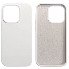 Чехол накладка Silicon Case для APPLE iPhone 14 Pro (6.1"), силикон, бархат, цвет белый Чехол накладка Silicon Case для APPLE iPhone 14 Pro (6.1"), силикон, бархат, цвет белый