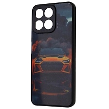 Чехол накладка для Honor X7c, пластик, силикон, защита камеры, рисунок Ауди