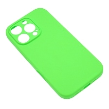 Чехол накладка Silicone Case для APPLE iPhone 16 Pro, L-ogo, защита камеры, силикон, бархат, цвет ярко зеленый