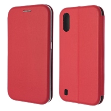 Чехол книжка STYLISH для SAMSUNG Galaxy A01 (SM-A015), экокожа, визитница, цвет красный | РЕТРО 4