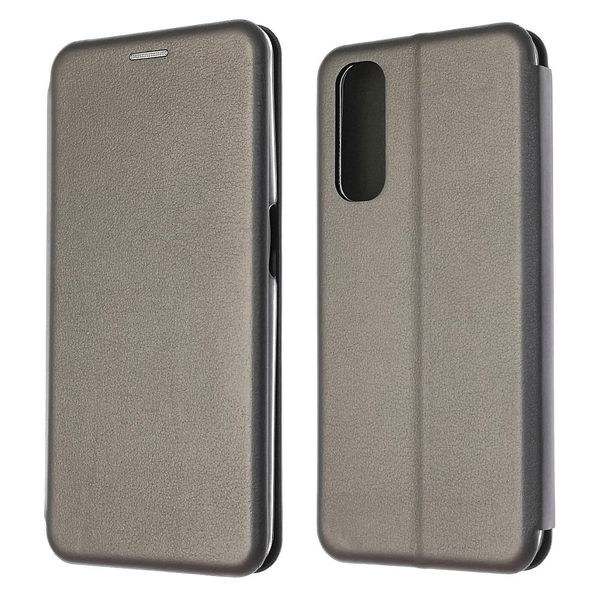 Чехол книжка STYLISH для Realme 7, экокожа, визитница, цвет серебристый Чехол книжка STYLISH для Realme 7, экокожа, визитница, цвет серебристый