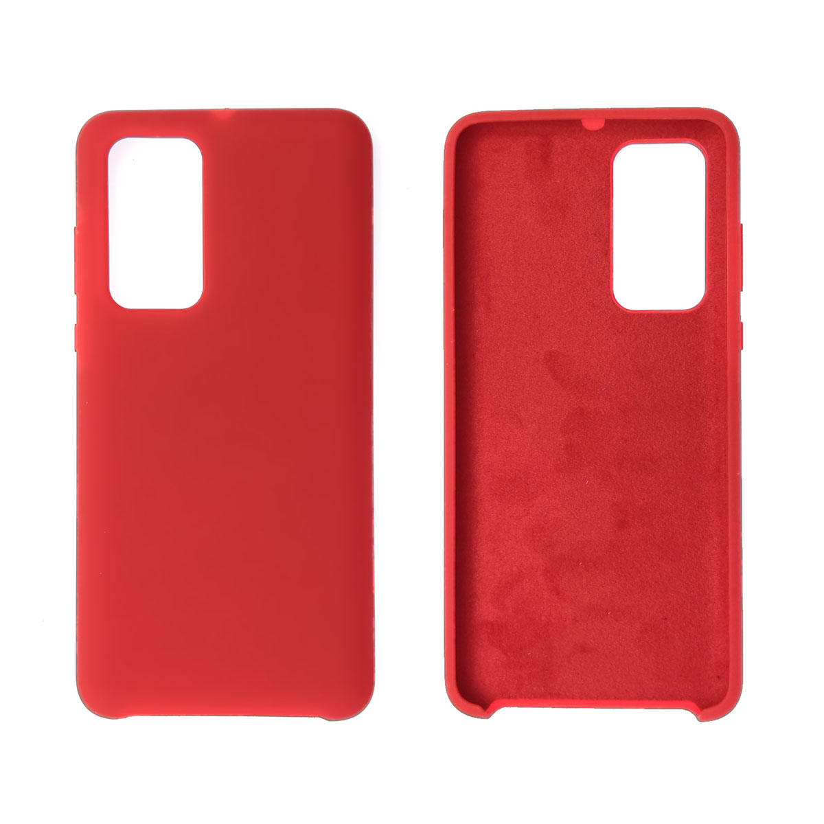 Чехол накладка Silicon Cover для HUAWEI P40 (ANA-NX9), силикон, бархат, цвет красный.