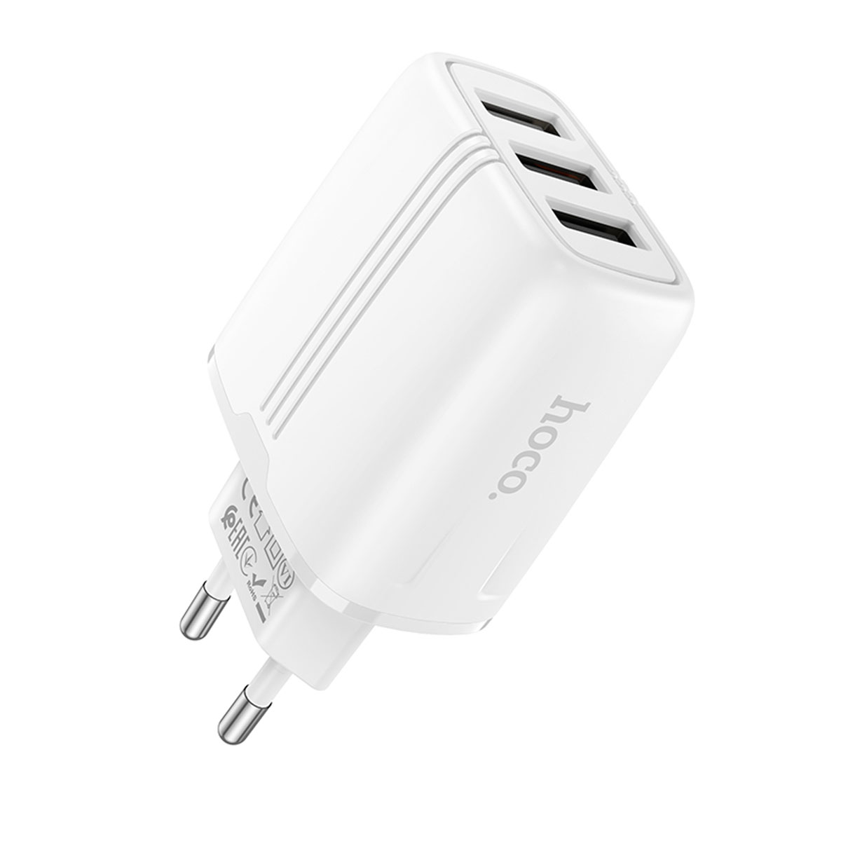 СЗУ (Сетевое зарядное устройство) HOCO N15 Amazing, 2.4A, 3 USB, цвет белый СЗУ (Сетевое зарядное устройство) HOCO N15 Amazing, 2.4A, 3 USB, цвет белый