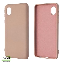 Чехол накладка NANO для SAMSUNG Galaxy A01 Core (SM-A013), силикон, бархат, цвет розовый песок | РЕТРО 7