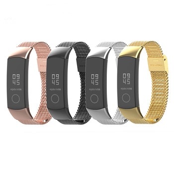 Ремешок для фитнес браслета (умных часов) HUAWEI Honor Band 4 / Honor Band 5, металлический, миланская петля, цвет золотистый.