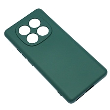 Чехол накладка NANO для XIAOMI Redmi Note 14 Pro 4G, защита камеры, силикон, бархат, цвет темно зеленый