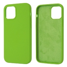 Чехол накладка Silicon Case для APPLE iPhone 12, iPhone 12 Pro, силикон, бархат, цвет ярко зеленый Чехол накладка Silicon Case для APPLE iPhone 12, iPhone 12 Pro, силикон, бархат, цвет ярко зеленый