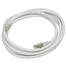 Патч-корд UTP 5e кат., сетевой кабель для интернета, длина 3 метра (PATCH-CORD RJ-45 3 M), цвет белый