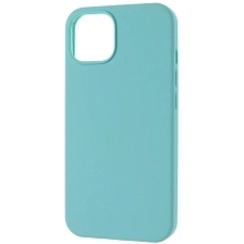 Чехол накладка Silicon Case для APPLE iPhone 14 (6.1"), силикон, бархат, цвет бледно бирюзовый Чехол накладка Silicon Case для APPLE iPhone 14 (6.1"), силикон, бархат, цвет бледно бирюзовый