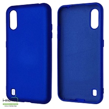Чехол накладка Silicon Cover для SAMSUNG Galaxy M01 (SM-M015), силикон, бархат, цвет синий Чехол накладка Silicon Cover для SAMSUNG Galaxy M01 (SM-M015), силикон, бархат, цвет синий