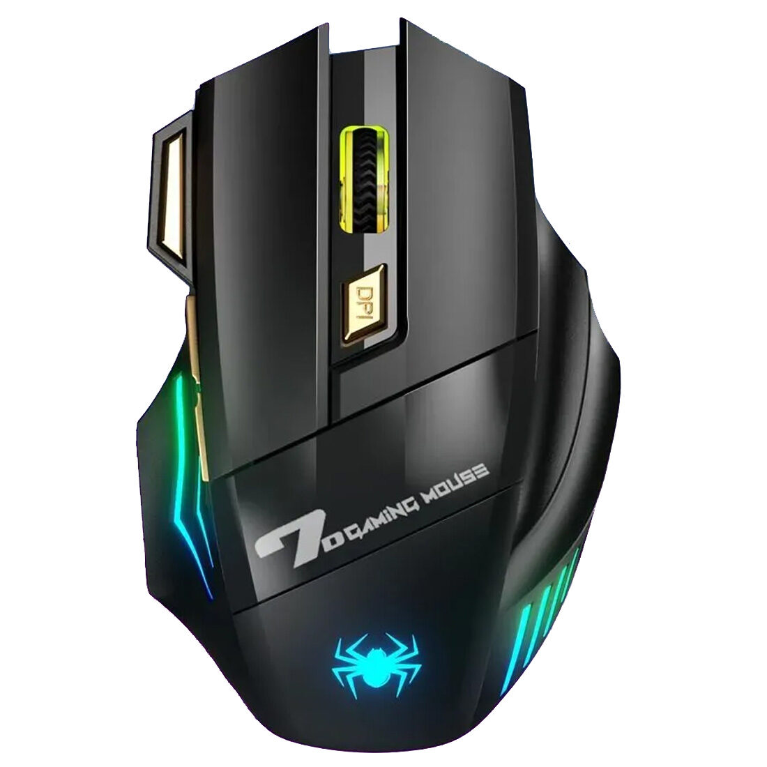 Мышь беспроводная аккумуляторная Gamin mouse (GM-20) KT01, игровая, оптическая, 1600 DPI, RGB подсветка, цвет черный