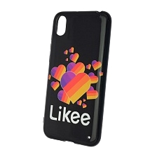 Чехол накладка для HUAWEI Honor 8S, Y5 2019, силикон, рисунок Likee Black.