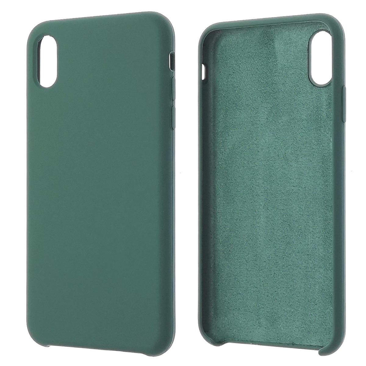 Чехол накладка Silicon Case для APPLE iPhone XS MAX, силикон, бархат, цвет лесной зеленый Чехол накладка Silicon Case для APPLE iPhone XS MAX, силикон, бархат, цвет лесной зеленый