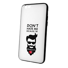 Чехол накладка для APPLE iPhone 6, 6G, 6S, силикон, рисунок DON'T HATE MI BECAUSE I'M.