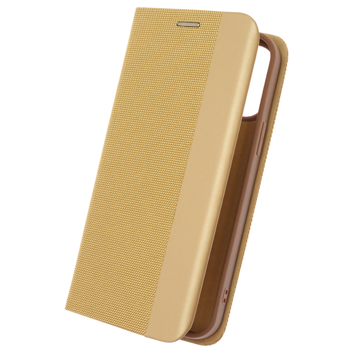 Чехол книжка MESH для APPLE iPhone 13 Pro Max (6.7), текстиль, силикон, бархат, визитница, цвет золотистый Чехол книжка MESH для APPLE iPhone 13 Pro Max (6.7), текстиль, силикон, бархат, визитница, цвет золотистый