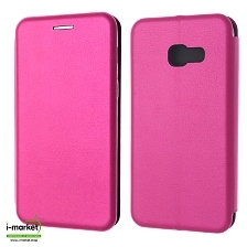 Чехол книжка для SAMSUNG Galaxy A3 2017 (SM-A320), экокожа, визитница, цвет малиновый.