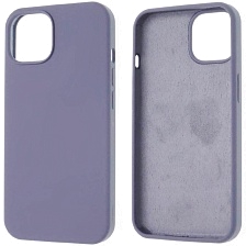 Чехол накладка Silicon Case для APPLE iPhone 14 (6.1), силикон, бархат, цвет космический серый