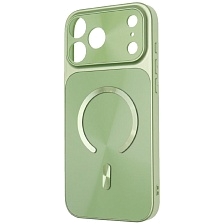 Чехол накладка lolozzx для APPLE iPhone 17 Pro Max, 18 Pro Max, Magsafe, защита камер, пластик, силикон, цвет зеленый